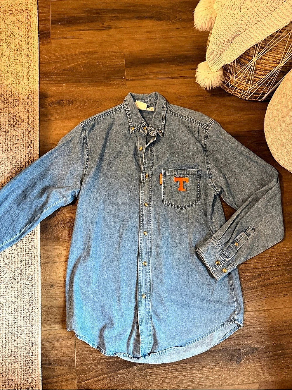 Vintage Tennessee Vols Denim Button Down Shirt